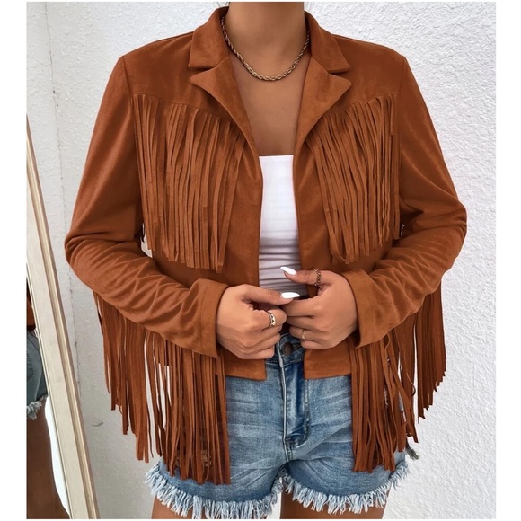 Western Open Front Fringe Boho Jacket - Picture 14 of 14